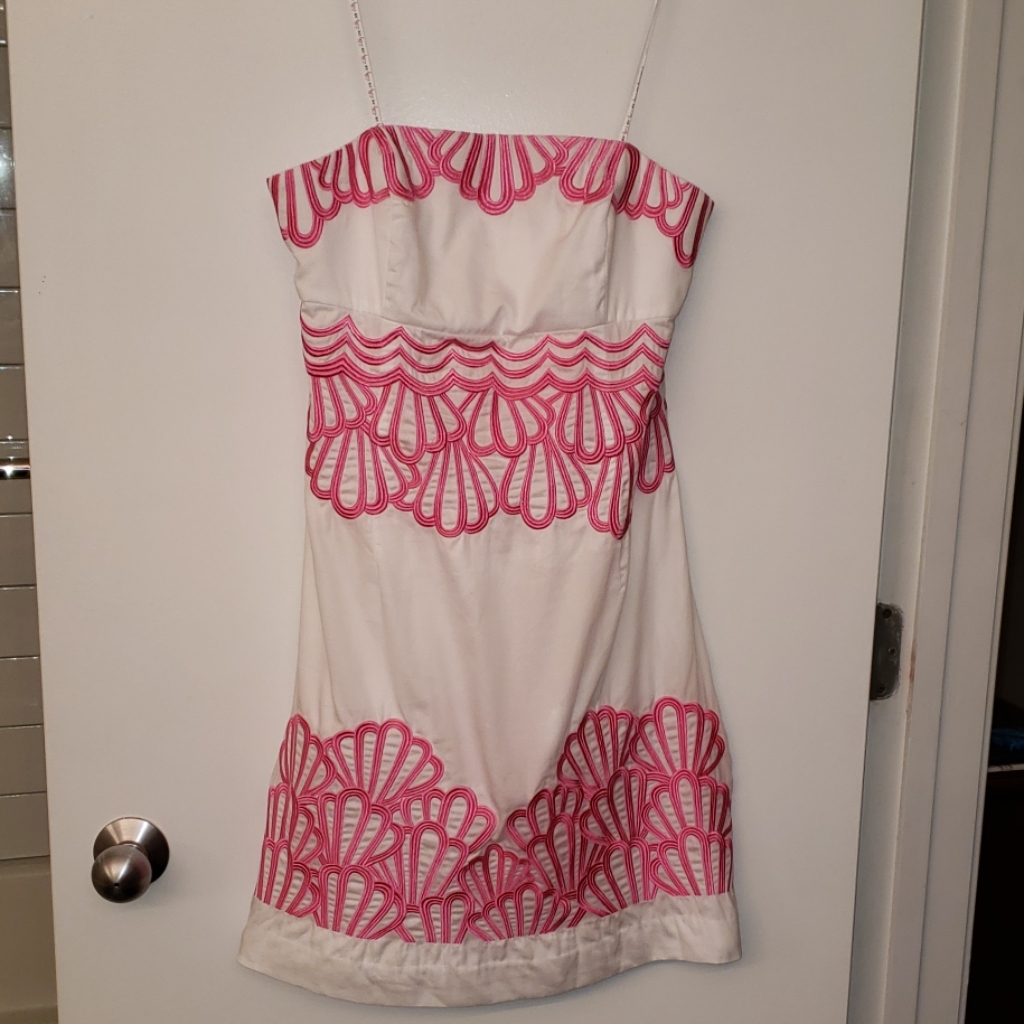 Lily Pulitzer Strapless Embroidered Cocktail Dress